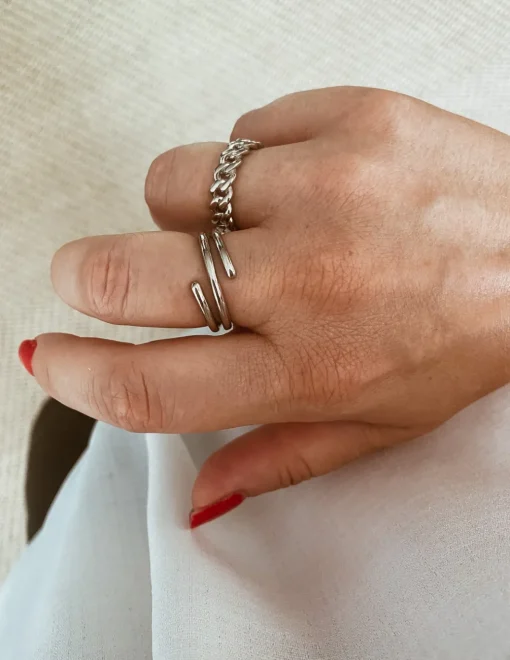 Anello Atena COLORE ARGENTO Bianco