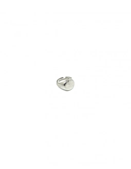 Anello Chevalier Regolabile Tondo COLORE ARGENTO Bianco