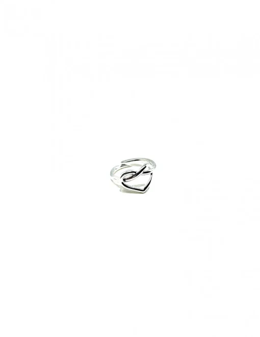 Anello Cuore Annodato COLORE ARGENTO Bianco