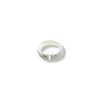 Anello Doppia T e Zirconi COLORE ARGENTO Bianco MISURA ANELLO 12