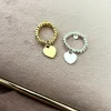 Anello Elastico con Cuore Pendente COLORE ARGENTO Dorato