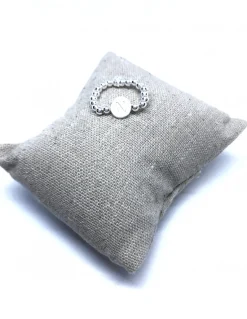 Anello Elastico con Palline e Lettera LETTERA lettera A