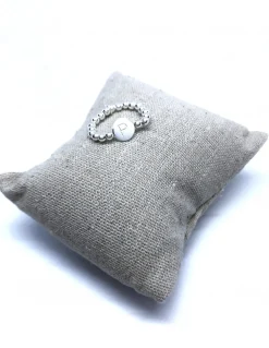 Anello Elastico con Palline e Lettera LETTERA lettera A