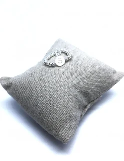 Anello Elastico con Palline e Lettera LETTERA lettera A