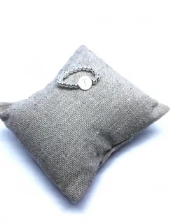 Anello Elastico con Palline e Lettera LETTERA lettera A