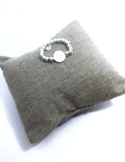 Anello Elastico con Palline e Lettera LETTERA lettera A