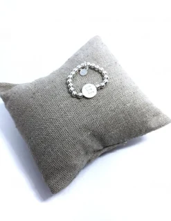 Anello Elastico con Palline e Lettera LETTERA lettera A