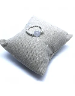 Anello Elastico con Palline e Lettera LETTERA lettera A