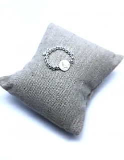 Anello Elastico con Palline e Lettera LETTERA lettera A