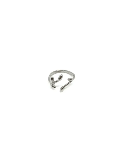 Anello Regolabile Edera COLORE ARGENTO Bianco