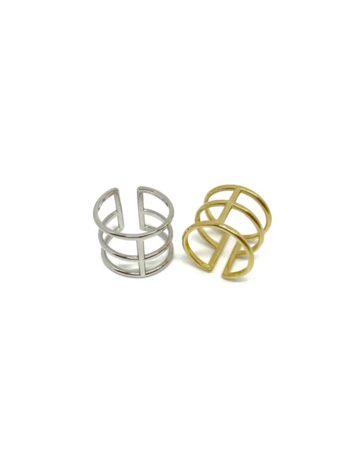 Anello Regolabile Lineal COLORE ARGENTO Bianco