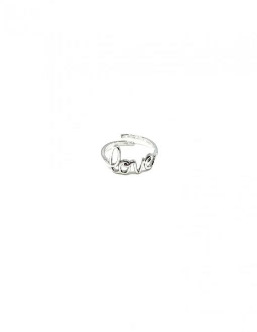 Anello Regolabile Love COLORE ARGENTO Bianco