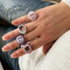 Anello Regolabile Smaltato Big COLORE SMALTO ROSA ANTICO