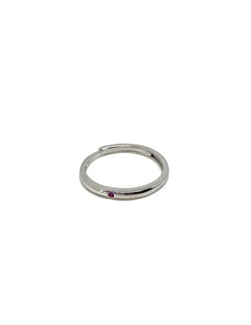 Anello Regolabile Sottile con Punto Luce COLORE ZIRCONI zirconi rosa