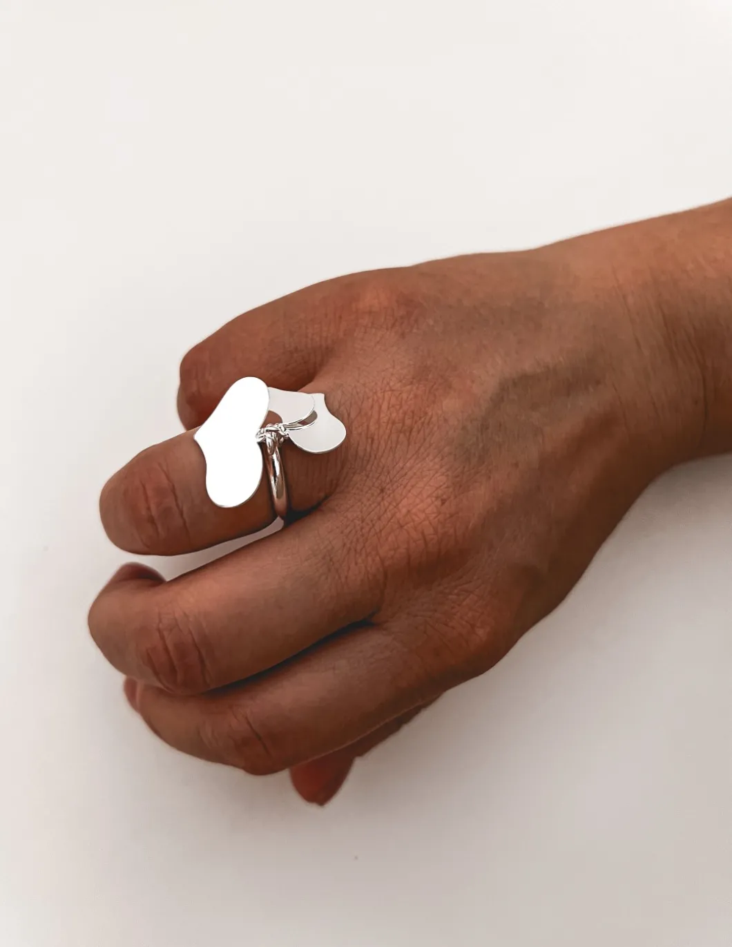 Anello Regolabile Tre Cuori Pendenti