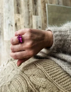Anello Trilogy Luxury Ovale Fucsia