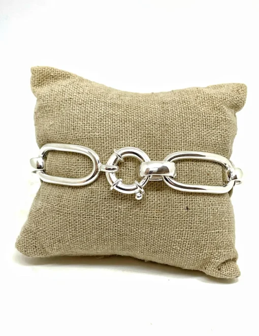 Bracciale Catena Jazz COLORE ARGENTO Bianco CIRCONFERENZA POLSO 15 cm