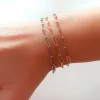 Bracciale Catena Rettangolare Sottile COLORE ARGENTO Bianco