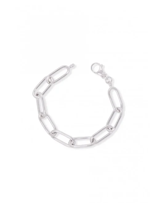 Bracciale con Maglia Rettangolare COLORE ARGENTO Bianco CIRCONFERENZA POLSO 14 - 15 cm
