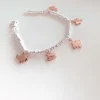Bracciale con Pepite Martellate Medie e Soggetti Natura COLORE ARGENTO Rosè