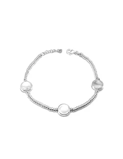 Bracciale con Rondelle e 3 Pepite Piatte Tonde
