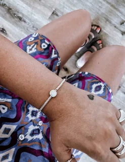 Bracciale con Rondelle e 1 Pepita Piatta Tonda