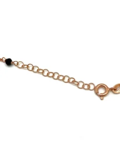 Bracciale Cristalli Neri e Soggetti Pendenti COLORE ARGENTO Rosè SOGGETTO cuore