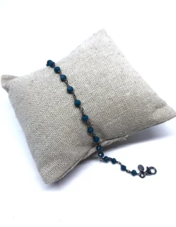 Bracciale di Cristalli di colore Petrolio Milk COLORE ARGENTO Rosè