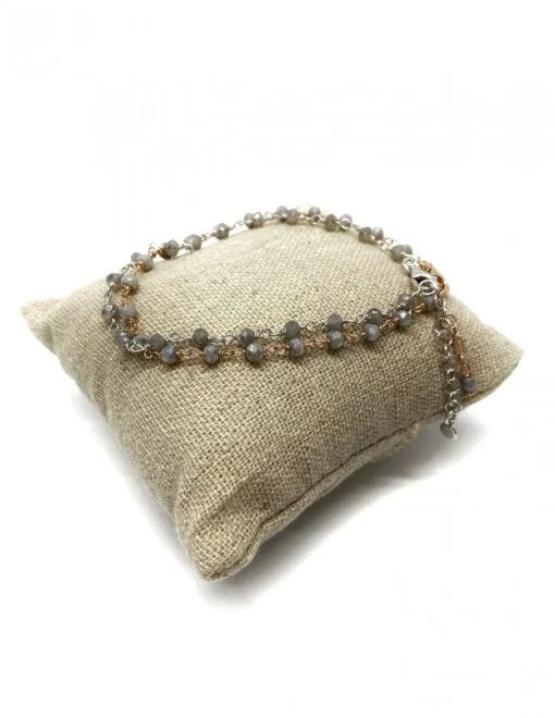 Bracciale di Cristalli di colore Grigio COLORE ARGENTO Bianco