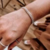 Bracciale Groumette Piatta Superleggera COLORE ARGENTO Bianco LUNGHEZZA CATENINA 17 + 3