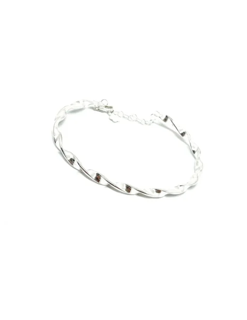 Bracciale Rigido Attorcigliato Big COLORE ARGENTO Bianco