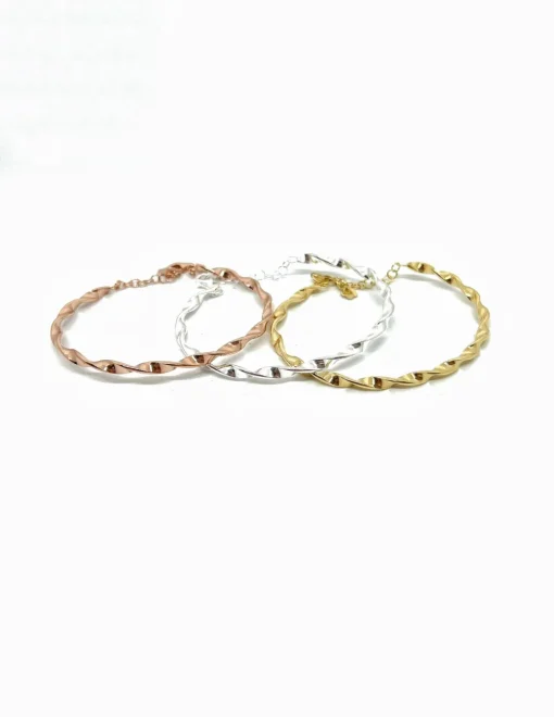 Bracciale Rigido Attorcigliato Big COLORE ARGENTO Bianco