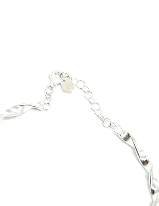 Bracciale Rigido Attorcigliato Big COLORE ARGENTO Bianco