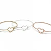 Bracciale Rigido con Cuore a Filo COLORE ARGENTO Bianco