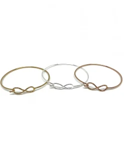 Bracciale Rigido con Infinito a Filo COLORE ARGENTO Bianco