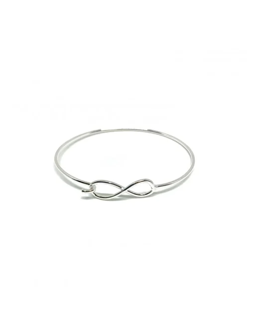 Bracciale Rigido con Infinito a Filo COLORE ARGENTO Bianco