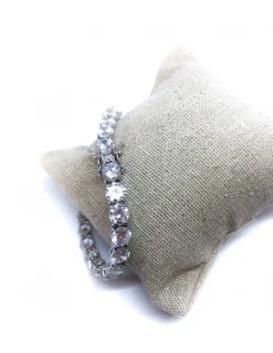 Bracciale Tennis con Zirconi 6 mm COLORE ARGENTO Bianco