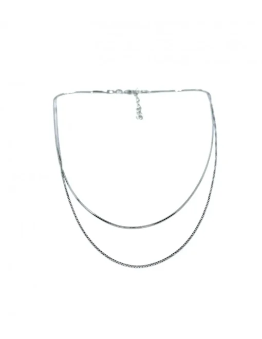 Collana Barcellona COLORE ARGENTO Bianco