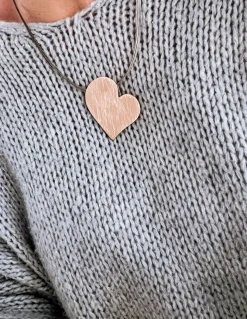 Collana Big Style SOGGETTO cuore COLORE ALLUMINIO DORATO