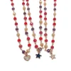 Collana Cristalli Multicolor Summer Corallo COLORE ARGENTO Rosè COLORE ZIRCONI zirconi bianchi SOGGETTO stella