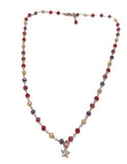 Collana Cristalli Multicolor Summer Corallo COLORE ARGENTO Rosè COLORE ZIRCONI zirconi bianchi SOGGETTO stella