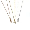 Collana Cubetti e Lettera COLORE ARGENTO Bianco LETTERA lettera A