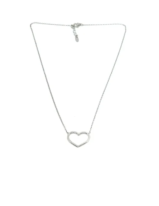 Collana Cuore a Filo COLORE ARGENTO Bianco