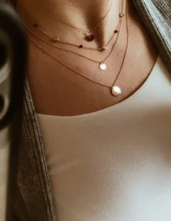 Collana Doppia Tondini Pendenti COLORE ARGENTO Bianco