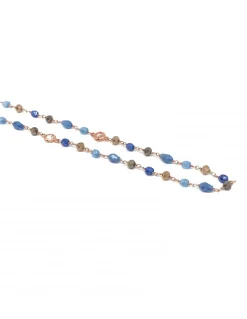 Collana Lunga Cristalli Fantasia Blu Mare