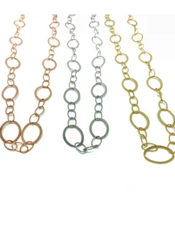 Collana Lunga Ovali COLORE ARGENTO Bianco
