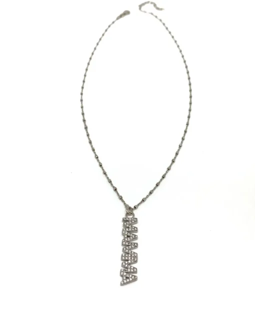 Collana Mamma COLORE ARGENTO Bianco COLORE ZIRCONI zirconi bianchi