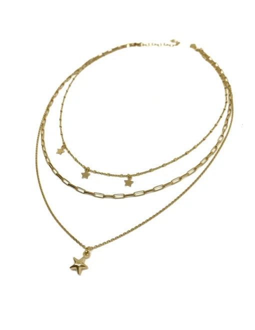 Collana Tre Fili Manhattan COLORE ARGENTO Dorato SOGGETTO stella