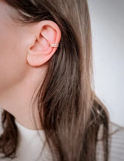 Ear Cuff Gothic COLORE PIETRE bianco/fucsia