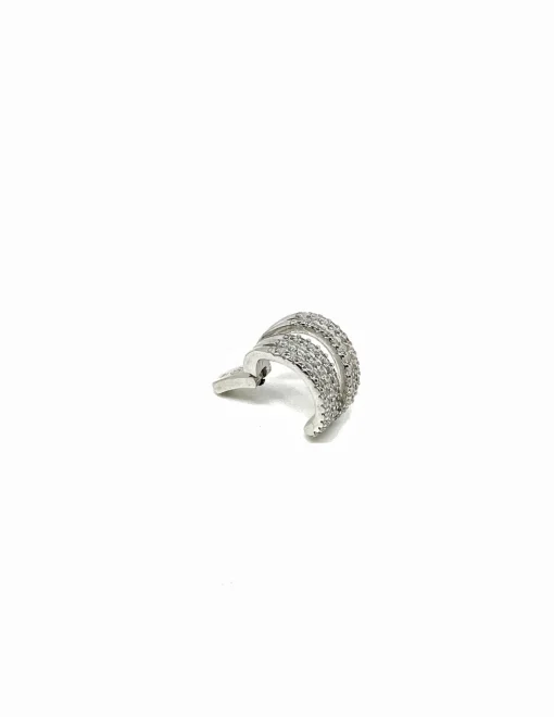 Ear Cuff Luxury COLORE ARGENTO Bianco